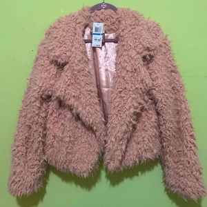 NWT Self Esteem Blush Faux Fur Jacket